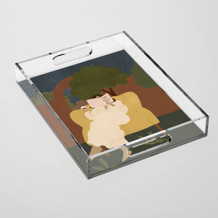 A wine a day keeps the doctor away Acrylic Tray Gallery Image 1