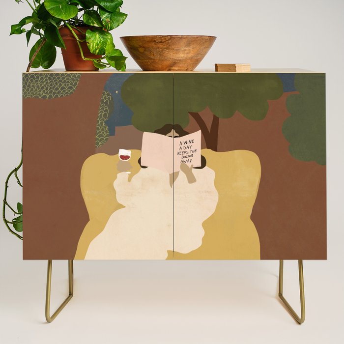 A wine a day keeps the doctor away Credenza Gallery Image 1