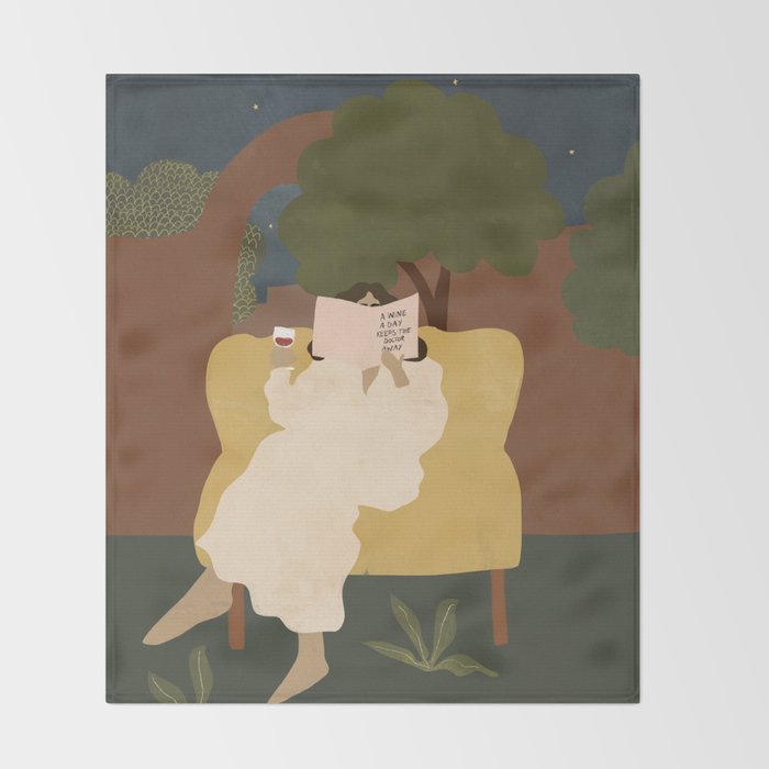 A wine a day keeps the doctor away Throw Blanket Gallery Image 2