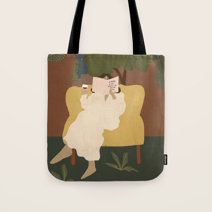 A wine a day keeps the doctor away Tote Bag Gallery Image 1