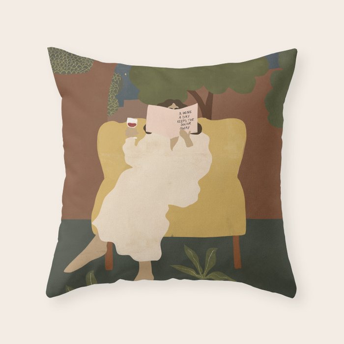 A wine a day keeps the doctor away Throw Pillow Gallery Image 6
