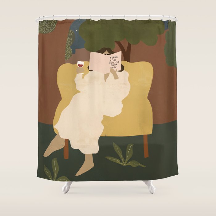 A wine a day keeps the doctor away Shower Curtain Gallery Image 1