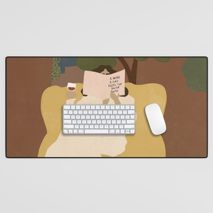 A wine a day keeps the doctor away Desk Mat Gallery Image 1