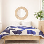 'Shattered Sky' Abstract Colorful Blue Paper Collage Minimal Mid Century Pattern by Ejaaz Haniff Duvet Cover Gallery Image 3