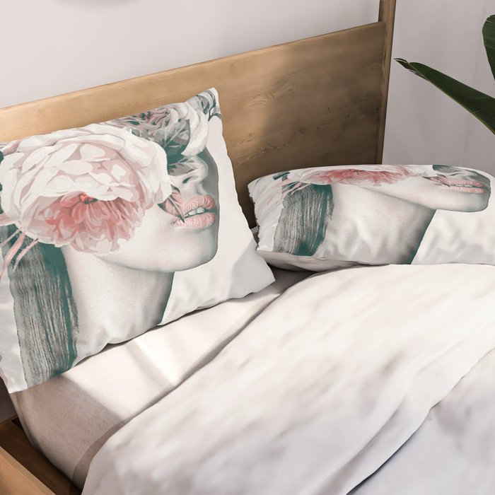 WOMAN WITH FLOWERS 11 Pillow Sham Gallery Image 2