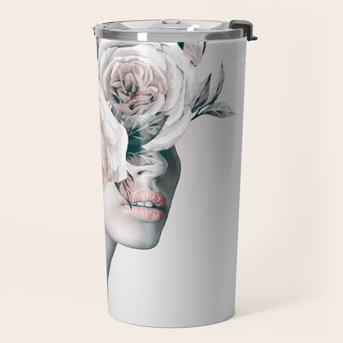 WOMAN WITH FLOWERS 11 Travel Mug Gallery Image 2