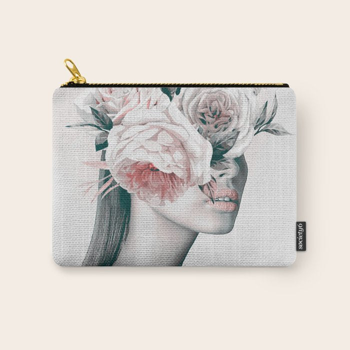 WOMAN WITH FLOWERS 11 Carry All Pouch Gallery Image 1