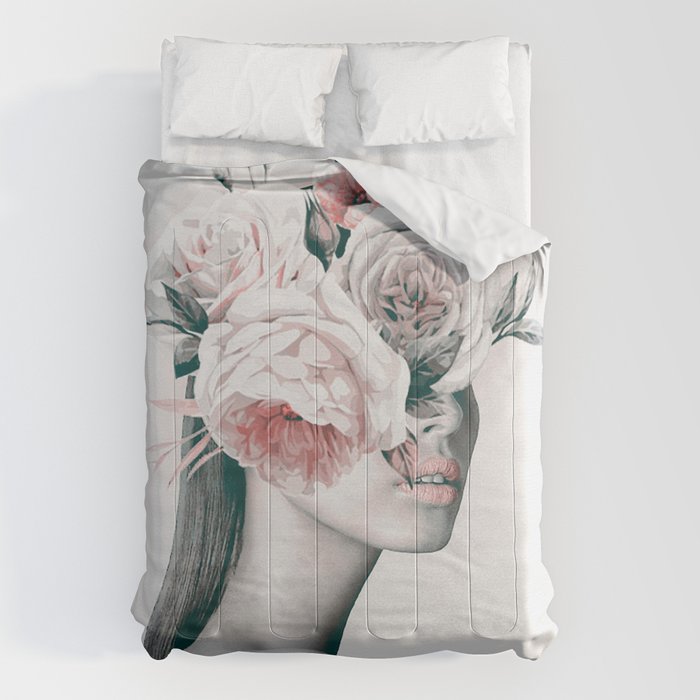 WOMAN WITH FLOWERS 11 Comforter Gallery Image 6