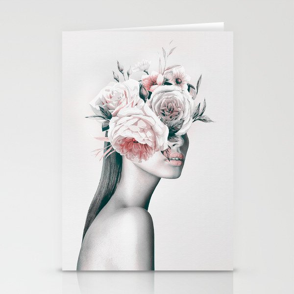 WOMAN WITH FLOWERS 11 Stationery Card Gallery Image 1