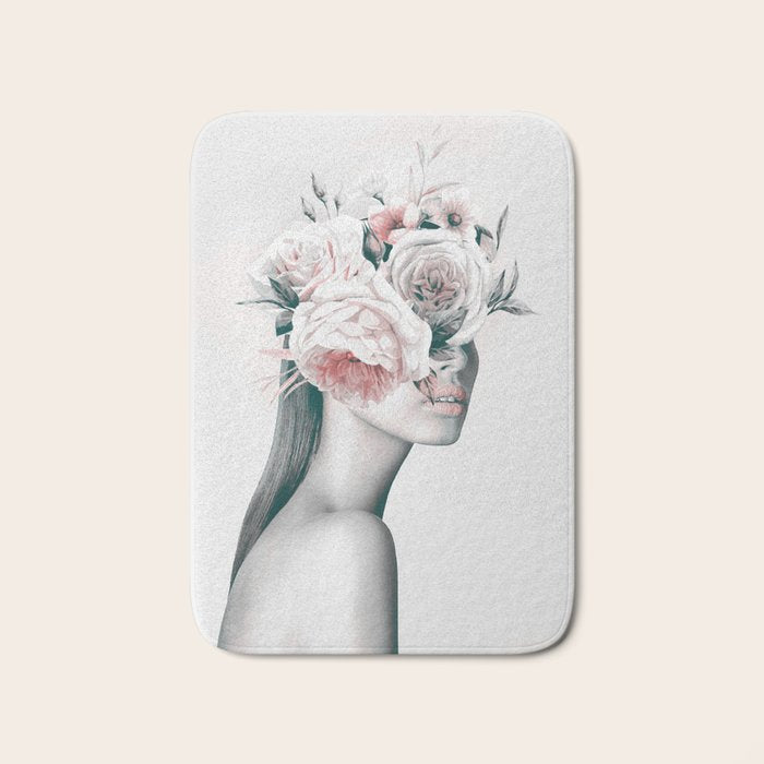 WOMAN WITH FLOWERS 11 Bath Mat Gallery Image 1