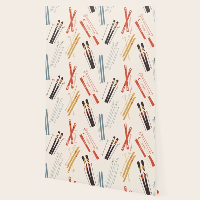 Retro Ski Illustration Wallpaper Gallery Image 2