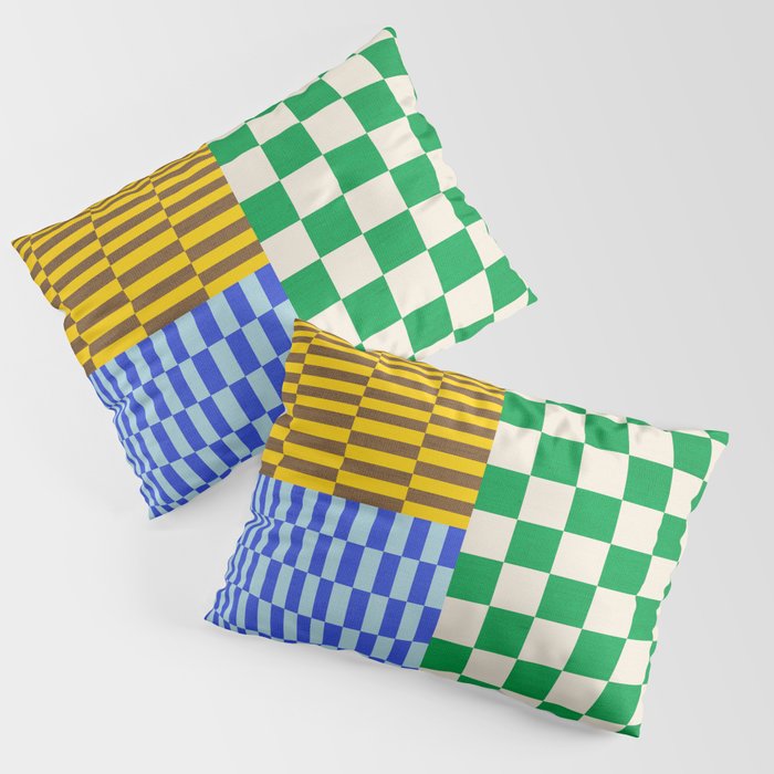 Retro Checkerboard Collage 02 Pillow Sham Gallery Image 3