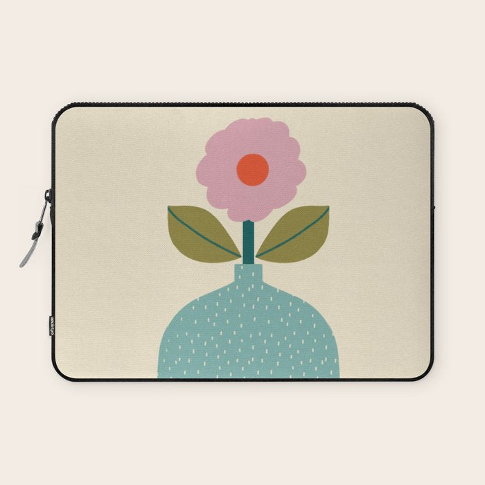 Modern Floral - Green Vase  Laptop Sleeve Gallery Image 1