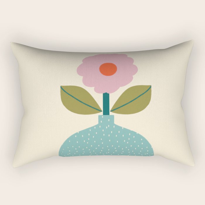 Modern Floral - Green Vase  Rectangular Pillow Gallery Image 1