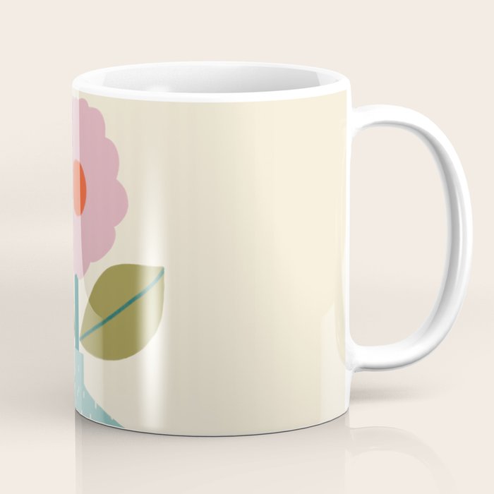 Modern Floral - Green Vase  Coffee Mug Gallery Image 1