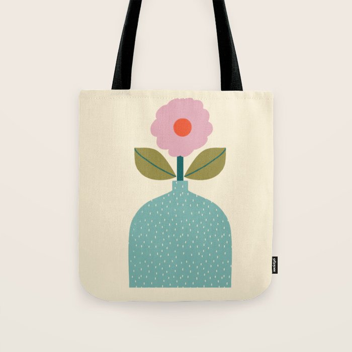 Modern Floral - Green Vase  Tote Bag Gallery Image 1