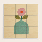 Modern Floral - Green Vase  Wood Wall Art Gallery Image 1