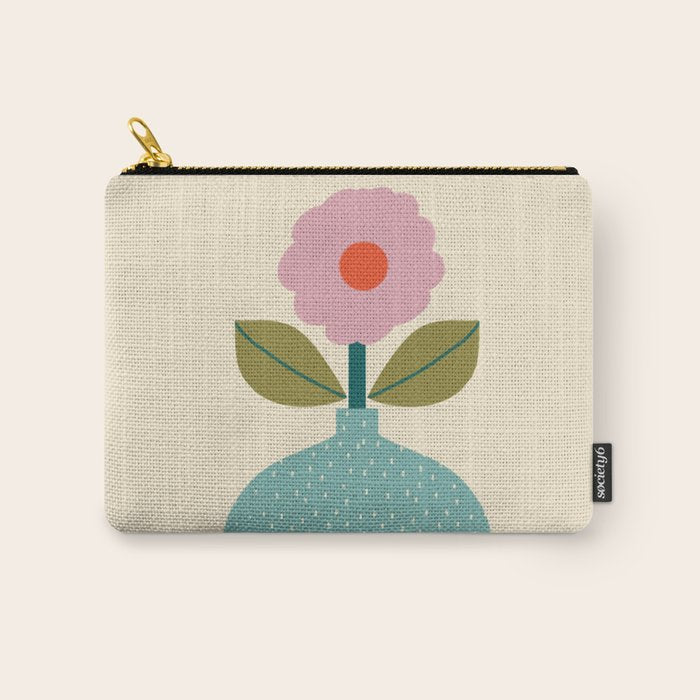 Modern Floral - Green Vase  Carry All Pouch Gallery Image 1