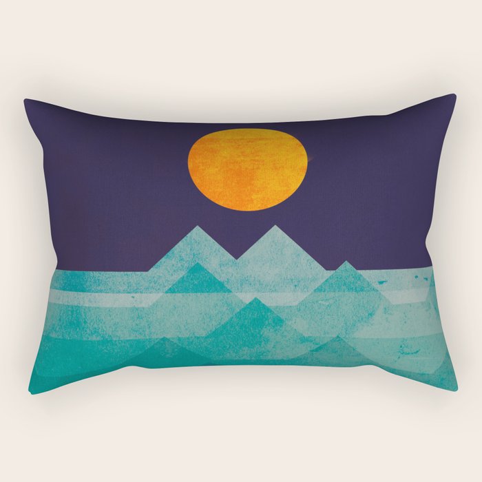 The ocean, the sea, the wave - night scene Rectangular Pillow Gallery Image 1