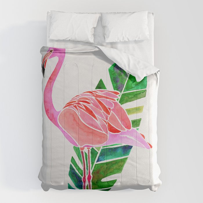 Flamingo and Banana Leaf Comforter Gallery Image 1