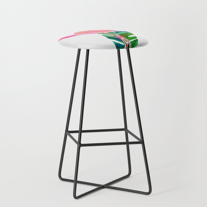 Flamingo and Banana Leaf Stool Gallery Image 1