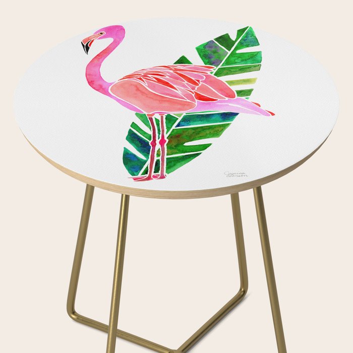 Flamingo and Banana Leaf Side Table Gallery Image 2