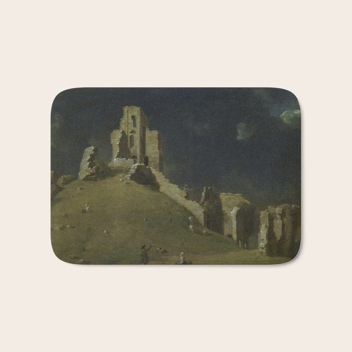 Corfe Castle, Dorset by John Inigo Richards Antique Oil Painting  Bath Mat Gallery Image 1