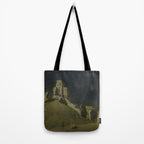 Corfe Castle, Dorset by John Inigo Richards Antique Oil Painting  Tote Bag Gallery Image 2