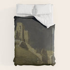 Corfe Castle, Dorset by John Inigo Richards Antique Oil Painting  Duvet Cover Gallery Image 6