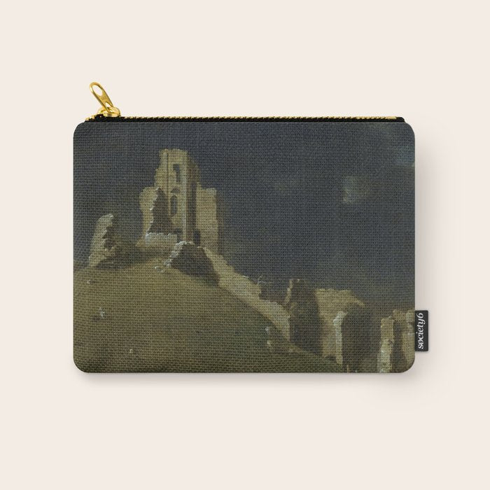 Corfe Castle, Dorset by John Inigo Richards Antique Oil Painting  Carry All Pouch Gallery Image 1