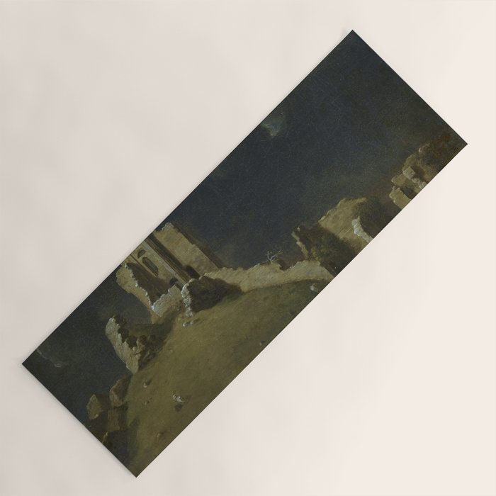 Corfe Castle, Dorset by John Inigo Richards Antique Oil Painting  Yoga Mat Gallery Image 1
