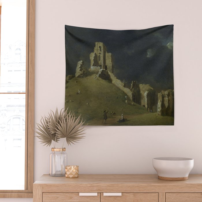 Corfe Castle, Dorset by John Inigo Richards Antique Oil Painting  Wall Tapestry Gallery Image 2