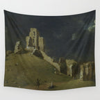 Corfe Castle, Dorset by John Inigo Richards Antique Oil Painting  Wall Tapestry Gallery Image 4