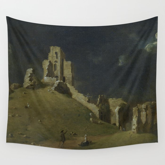 Corfe Castle, Dorset by John Inigo Richards Antique Oil Painting  Wall Tapestry Gallery Image 4