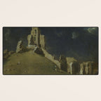 Corfe Castle, Dorset by John Inigo Richards Antique Oil Painting  Desk Mat Gallery Image 3