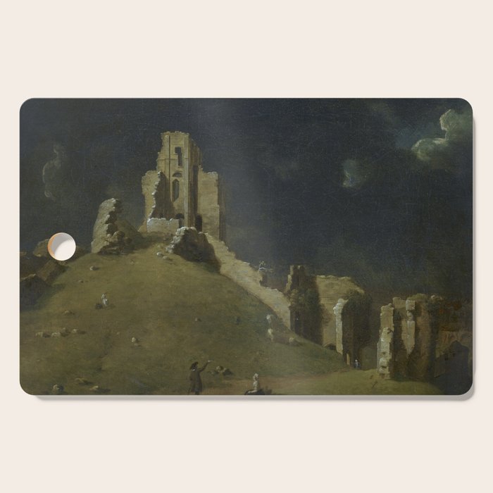 Corfe Castle, Dorset by John Inigo Richards Antique Oil Painting  Cutting Board Gallery Image 1