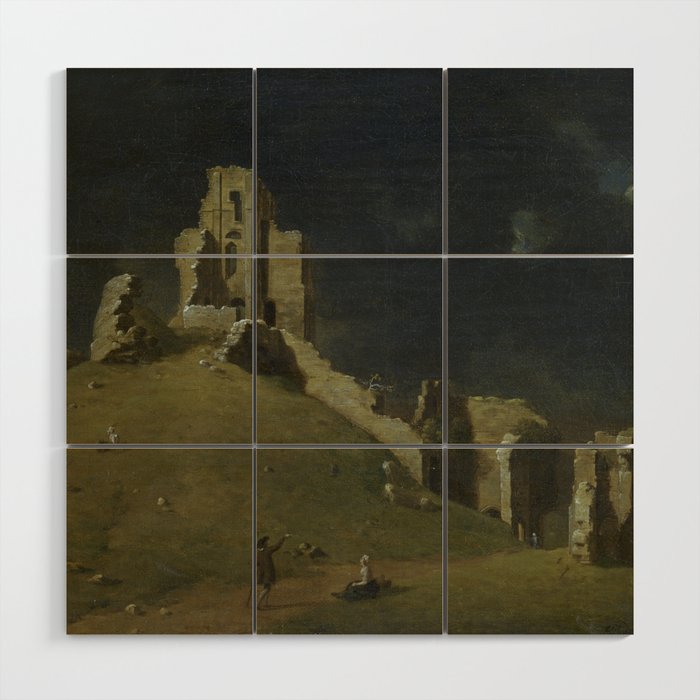 Corfe Castle, Dorset by John Inigo Richards Antique Oil Painting  Wood Wall Art Gallery Image 1