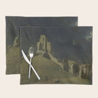 Corfe Castle, Dorset by John Inigo Richards Antique Oil Painting  Placemat Gallery Image 1
