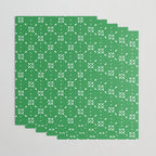 Christmas snowflake vector with simple modern white stitches on green background pattern Wrapping Paper Gallery Image 3