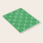 Christmas snowflake vector with simple modern white stitches on green background pattern Notebook Gallery Image 2