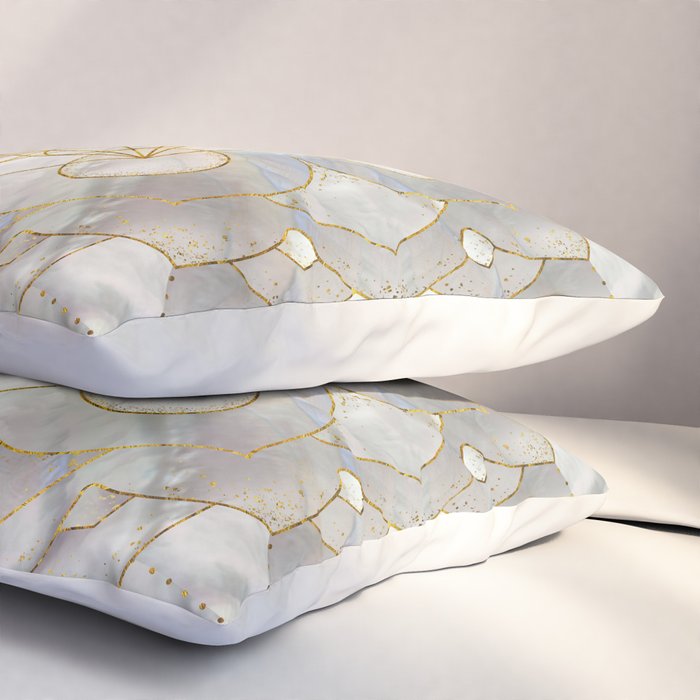 Metatron's Cube in lotus Sacred Geometry  Pillow Sham Gallery Image 3