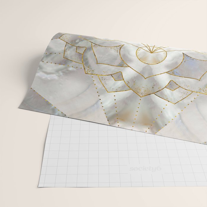 Metatron's Cube in lotus Sacred Geometry  Wrapping Paper Gallery Image 2