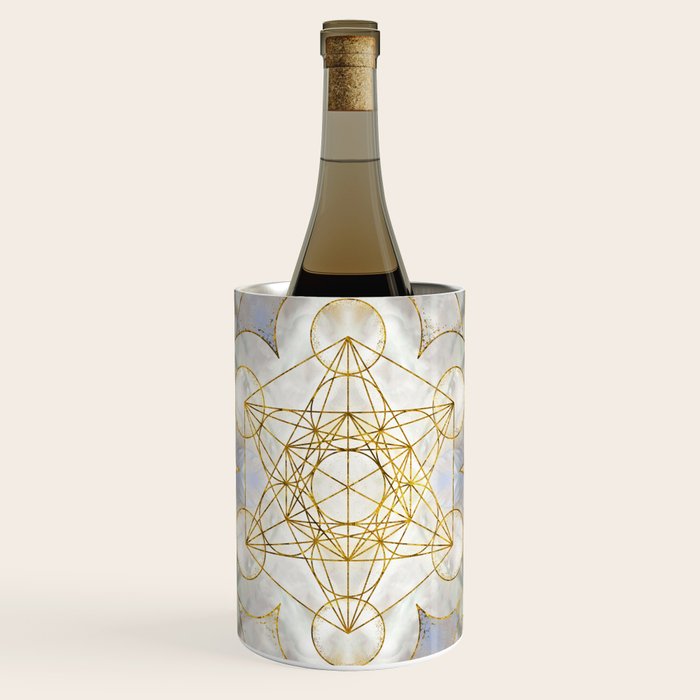 Metatron's Cube in lotus Sacred Geometry  Wine Chiller Gallery Image 1