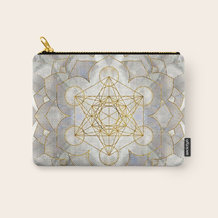 Metatron's Cube in lotus Sacred Geometry  Carry All Pouch Gallery Image 1