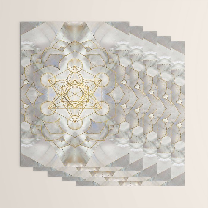 Metatron's Cube in lotus Sacred Geometry  Wrapping Paper Gallery Image 3