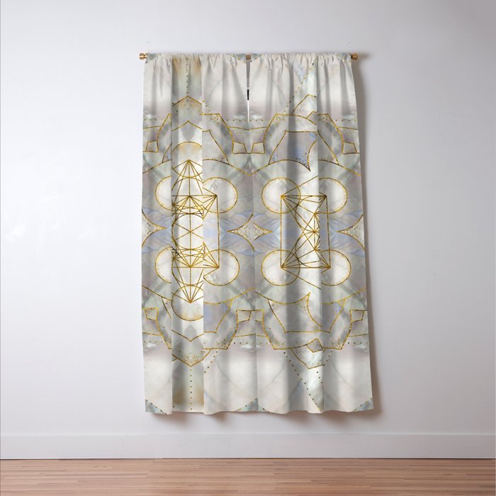 Metatron's Cube in lotus Sacred Geometry  Window Curtain Gallery Image 3