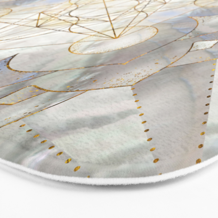 Metatron's Cube in lotus Sacred Geometry  Bath Mat Gallery Image 3