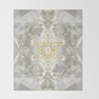 Metatron's Cube in lotus Sacred Geometry  Throw Blanket Gallery Image 2