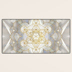 Metatron's Cube in lotus Sacred Geometry  Desk Mat Gallery Image 3