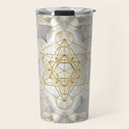 Metatron's Cube in lotus Sacred Geometry  Travel Mug Gallery Image 1